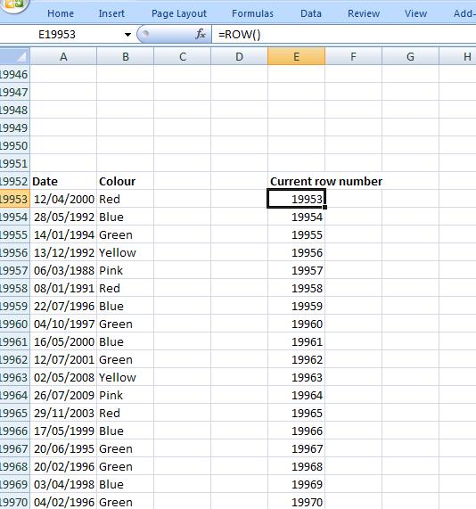 vba select rows