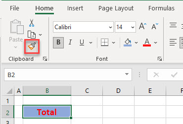 copy formatting ribbon