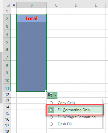 copy formatting select format