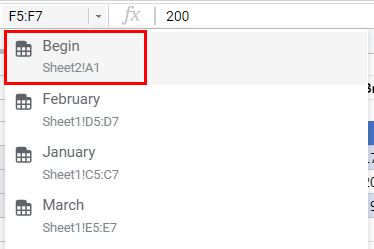 Range Names NameBox GoogleSheets