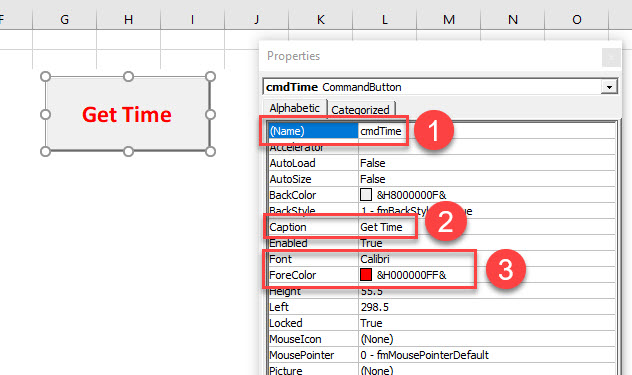 VBA Buttons ActiveX Change Properties