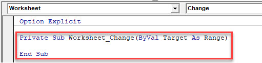 VBA Pivot Change Event