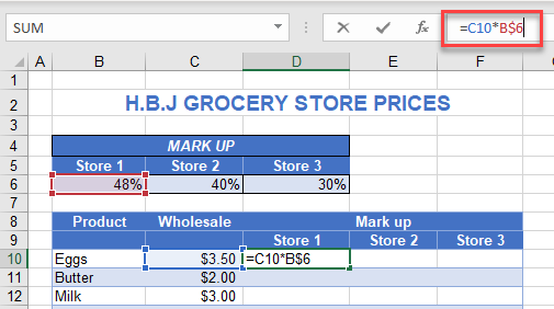 absolutes mixed row locked