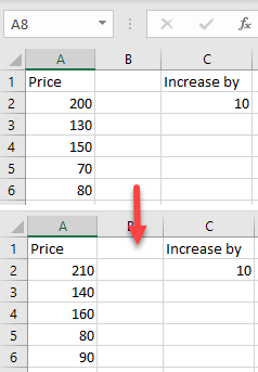 add multiple cells with paste special 4