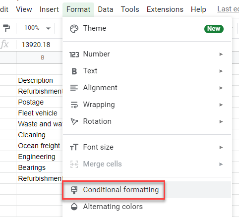 alt row color gs conditional formatting