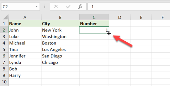 autofill numbers double click