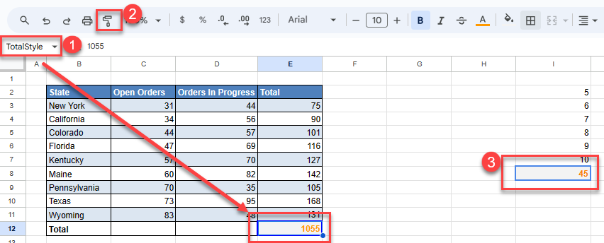 calcstyle gs apply format