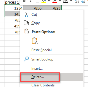 DeleteMultipleCells right click