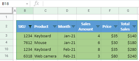 google sheets filter by color 2