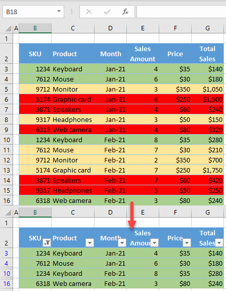 google sheets filter by color final data