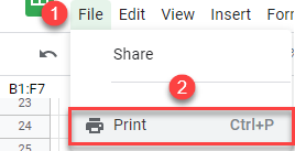 google sheets print only selected cells 2