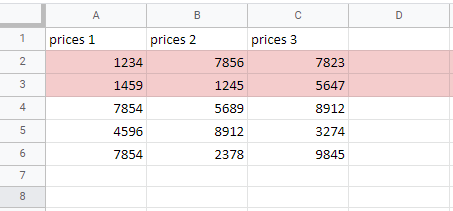 highlight multiple rows 9