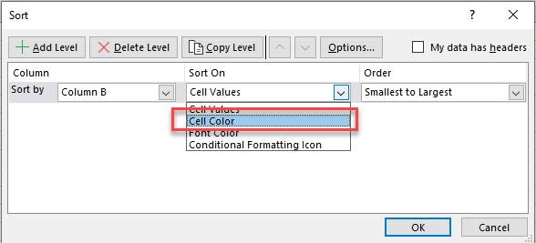 how to sort color sort on