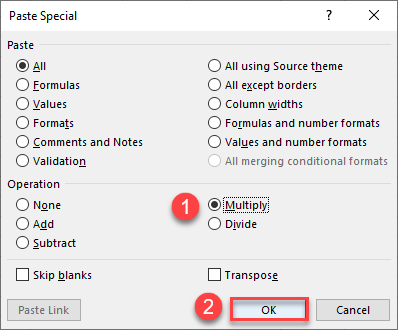 multiply paste special 4