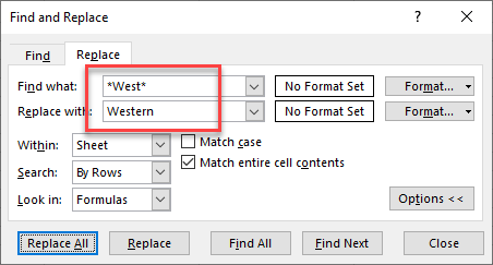 Wildcards double wildcard